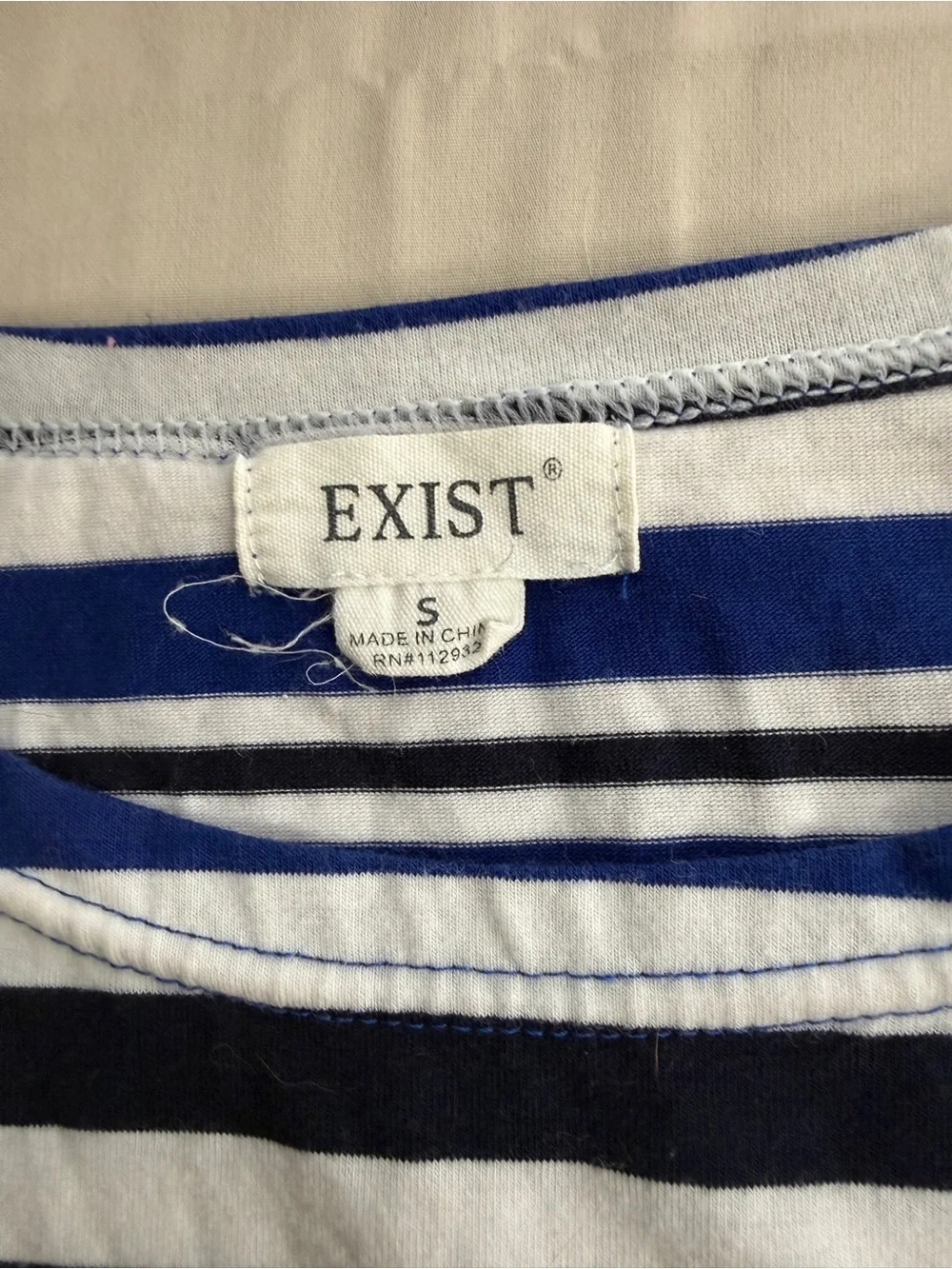 Exist Blue, Navy & White Striped Anchor Romper